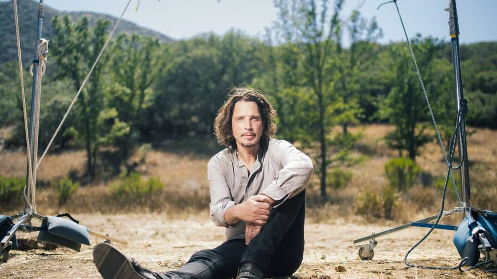 In this July 29, 2015 photo, Chris Cornell poses while on the set of a music video to promote his latest album, "Higher Truth," at The Paramount Ranch in Agoura Hills, Calif. (Photo by Casey Curry/Invision/AP)