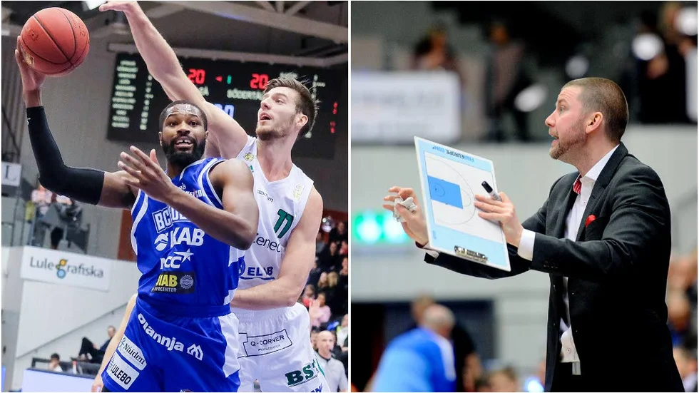 Quinton Upshur, till vänster, är tillbaka i BC Lulåe. Något som coachen Peter Öqvist, till höger i bild, är väldigt nöjd över.
