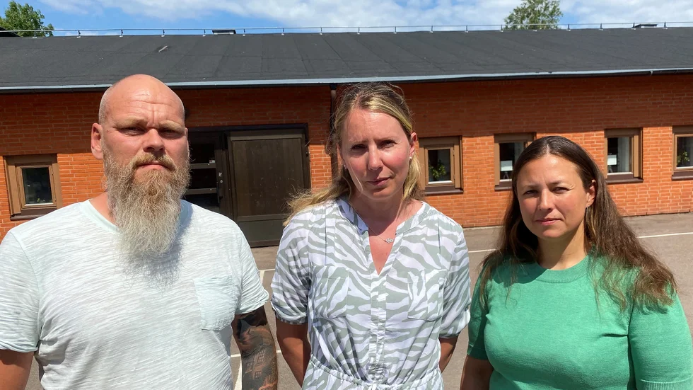 Fredrik Eckerud, biträdande rektor på Slestadskolan, Carolina Kastegård, rektor och Emma Lönn, biträdande rektor önskar att flera vuxna vistas ute på helger och kvällar - när ungdomarna brukar vara ute och hitta på saker.