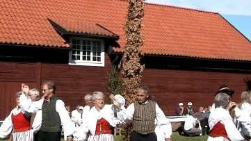 Tjällmo dansgille visade upp en blandad repertoar på Tjällmostämman. För att ta tillvara på den lokala folkmusiktraditionen dansade man bland annat Abraham Hagholms "Godegårdskadrilj".