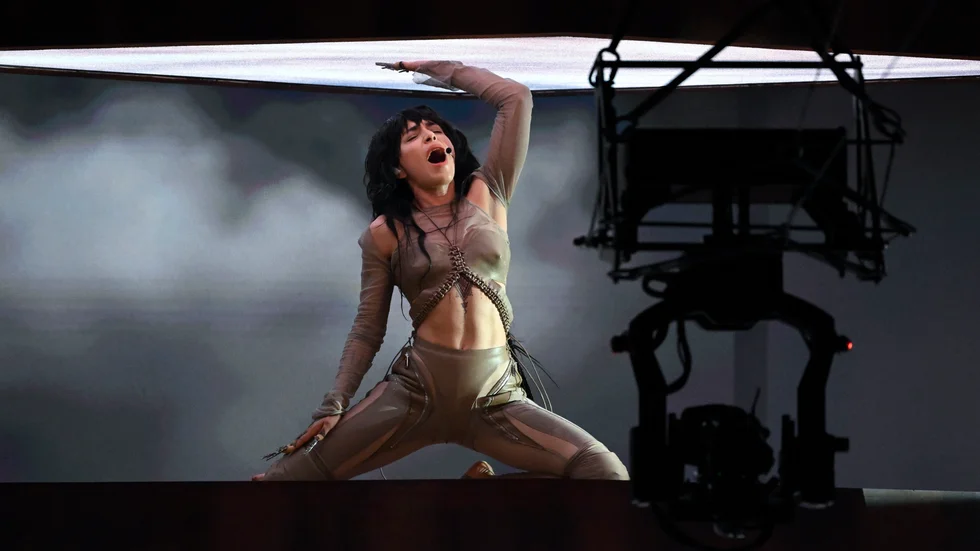 Loreen under måndagens genrep inför semifinal i Eurovision Song Contest i Liverpool.