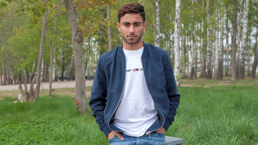 Khaled Qasem, klubblös fotbollsspelare från Motala som nu letar ny klubb.