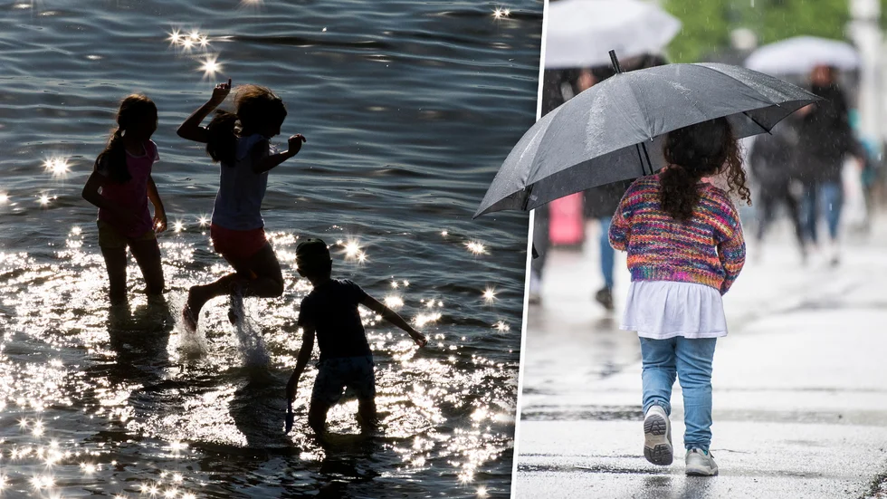 Helgens väder bjuder på sol och sommarvärme under lördagen och regn och svalare temperaturer under söndagen.