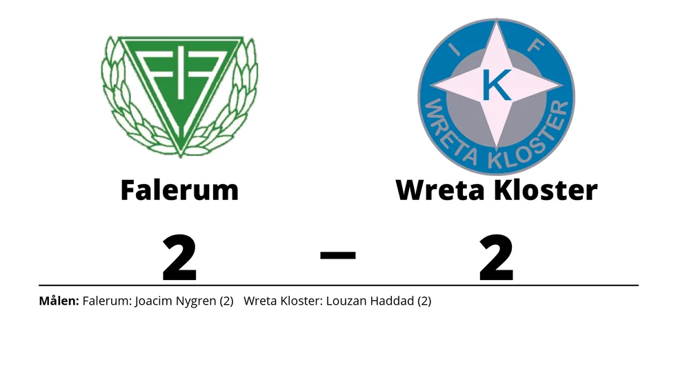 Falerums IF spelade lika mot IFK Wreta Kloster