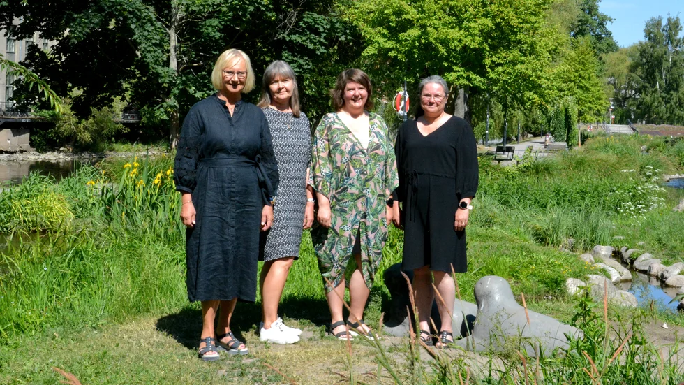 Här ser vi de fyra debattörerna från Socialdemokraterna i Region Östergötland: Lena Micko, Eva Andersson, Kaisa Karro och Annsofi Ramevik.