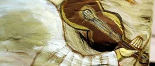 Träbitar med änglar och madonnor