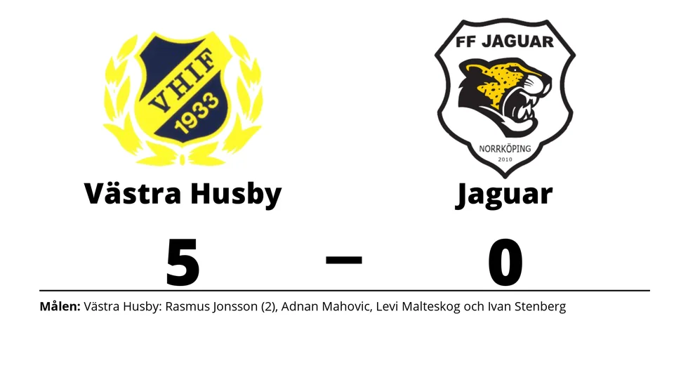 Västra Husby IF vann mot FF Jaguar