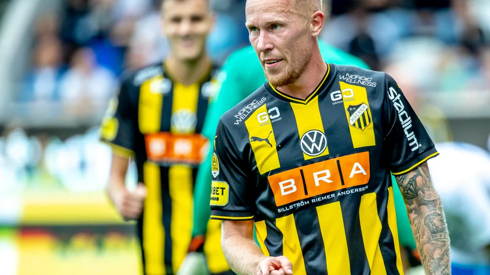 Häckens Mikkel Rygaard är skadad och missar toppmötet med Djurgården. Arkivbild.