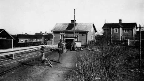 Repslagarbanan mot Lidhemsgatan.  Arkivfoto: Västerviks museum