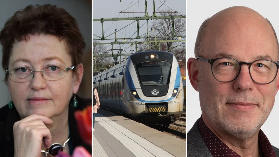 Britt-Louise Gunnar (S) säger att de styrande partierna kommer få stora problem då två av de högsta politikerna inte kan vara med och diskutera placeringen av fyrspåret. Men Mikael Rye-Danjelsen (KNU) svarar att han inte tror det ska bli några problem.