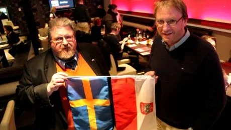 Vänskap. Rolf K Nilsson och Maciej Onoszko, ny ordförande respektive vice ordförande i Svensk-Polska föreningen på Gotland.Foto: Henrik Radhe