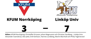 Alexander Svanold tvåmålsskytt när Linköp Univ vann