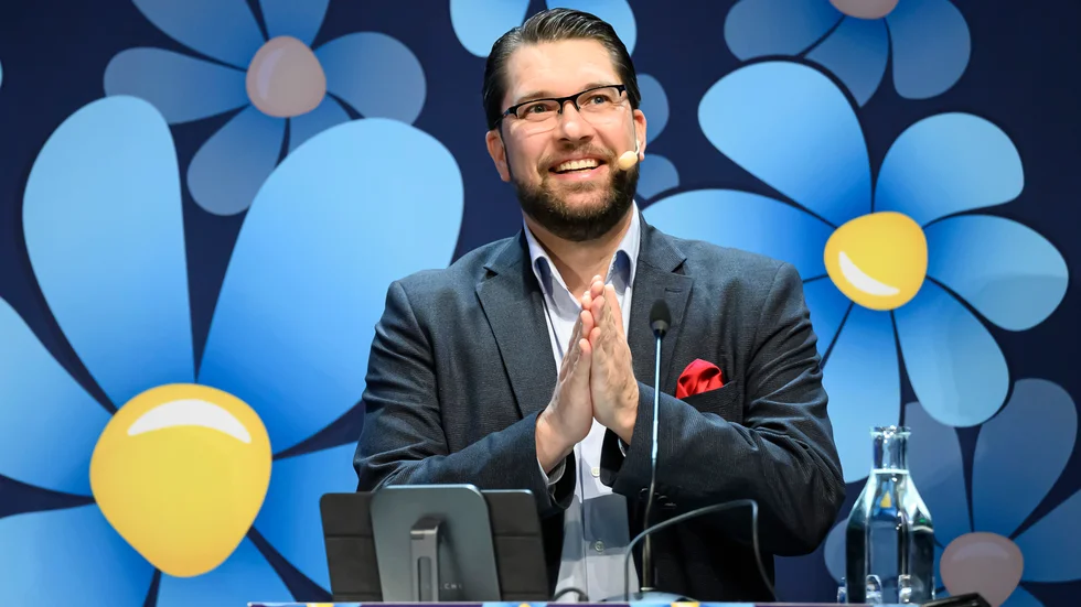 KARLSTAD 20221210
Sverigedemokraternas partiledare Jimmie Åkesson under partiets kommun- och regionkonferens i Karlstad. 
Foto: Tommy Pedersen / TT / kod 10650