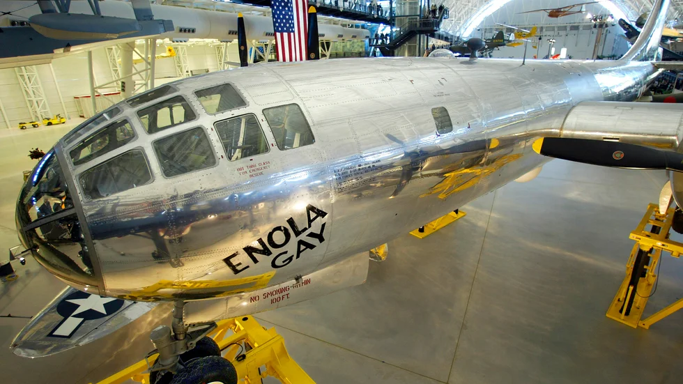 Enola Gay, den Boeing B-29 Superfortress som släppte atombomben över Hiroshima. Nu riskerar Gotland att bli lagerplats för kärnvapen från USA.