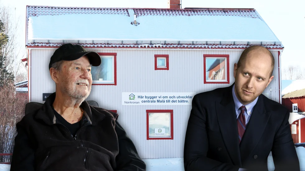 Norrkronan i Västerbotten köpte våren 2022 tre fastigheter i centrala Malå. Nu står det mesta tomt, och tidigare i veckan försattes bolaget i konkurs vid Skellefteå tingsrätt. Henry Sjöner är en av få kvarvarande hyresgäster och Simon Engman har utsetts till konkursförvaltare. Bilden är ett montage.