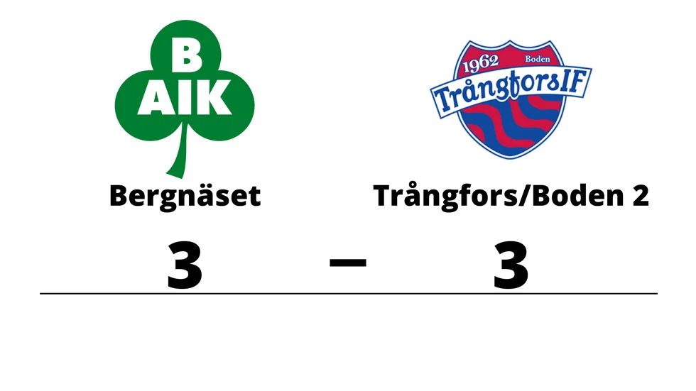 Bergnäsets AIK 2 spelade lika mot Trångfors IF -Boden 2