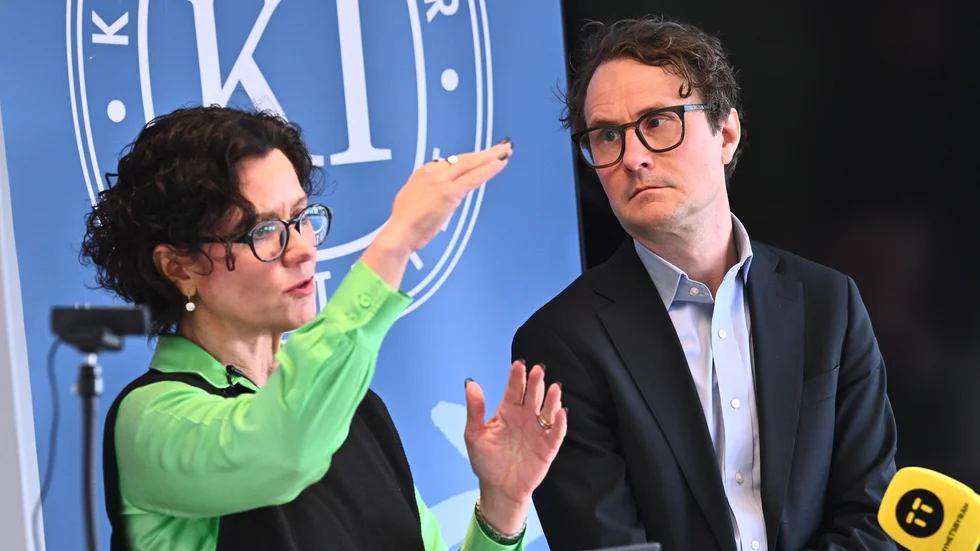 Konjunkturinstitutets prognoschef Ylva Hedén Westerdahl och generaldirektör Albin Kainelainen. Arkivbild.