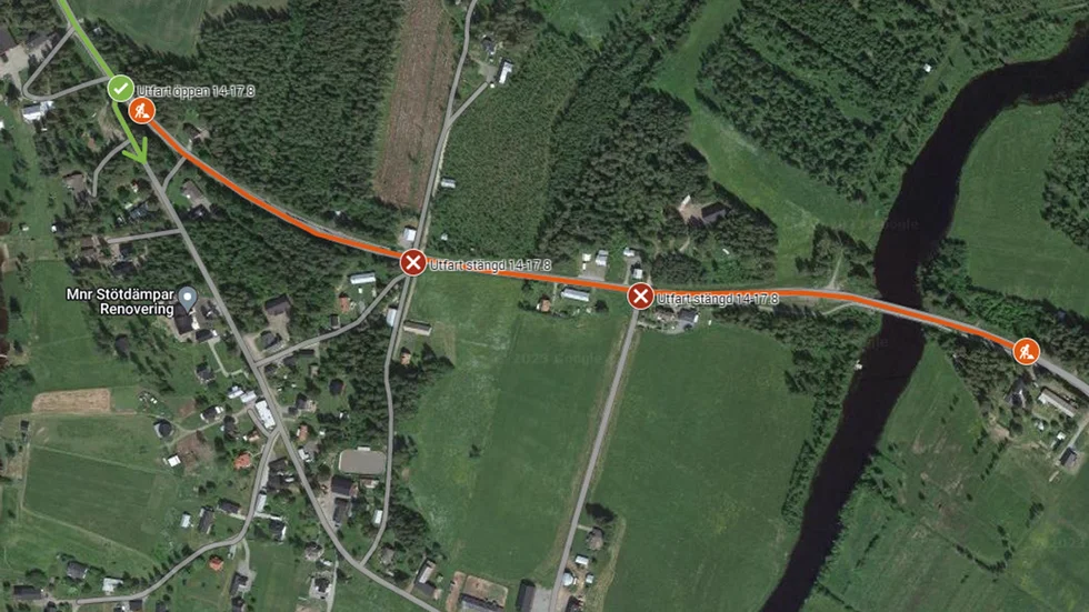 Vägen vid Östra Falmark stängs av under veckan.