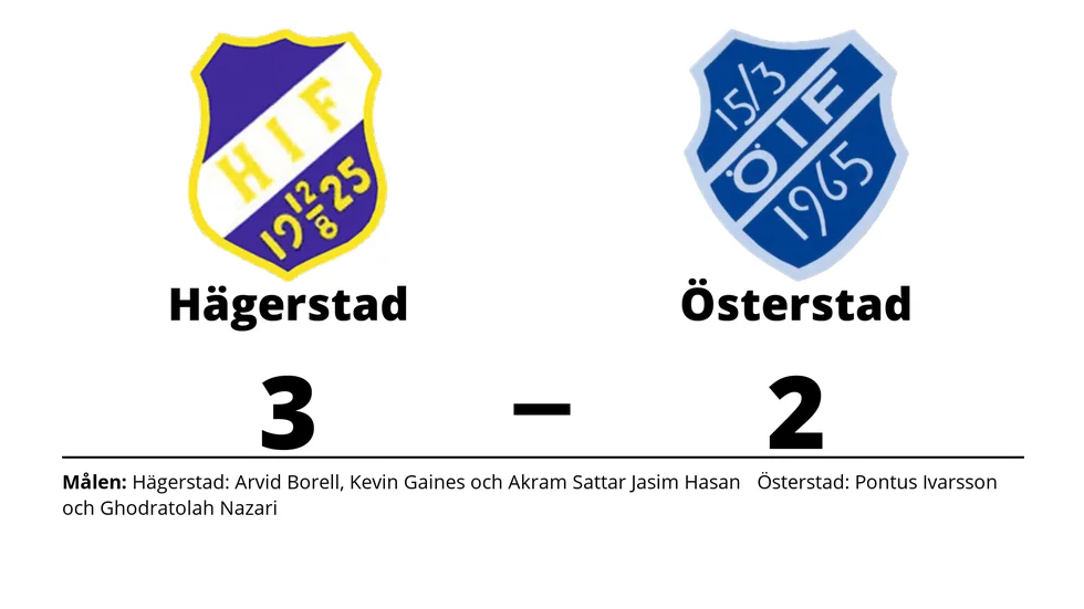 Hägerstads IF vann mot Österstads IF