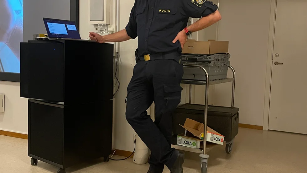 Magnus Carlborg från polisen informerade om bedrägerier.