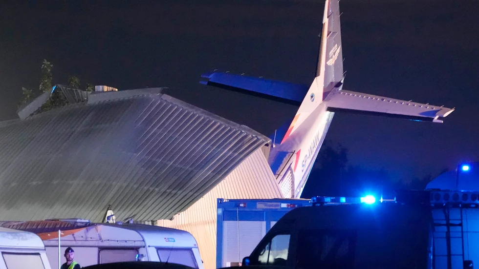 Flygplanet som kraschade i Polen på måndagen.