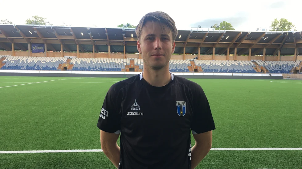 Filip Olsson strax efter att han avslutat ett träningspass med vissa inslag av boll.