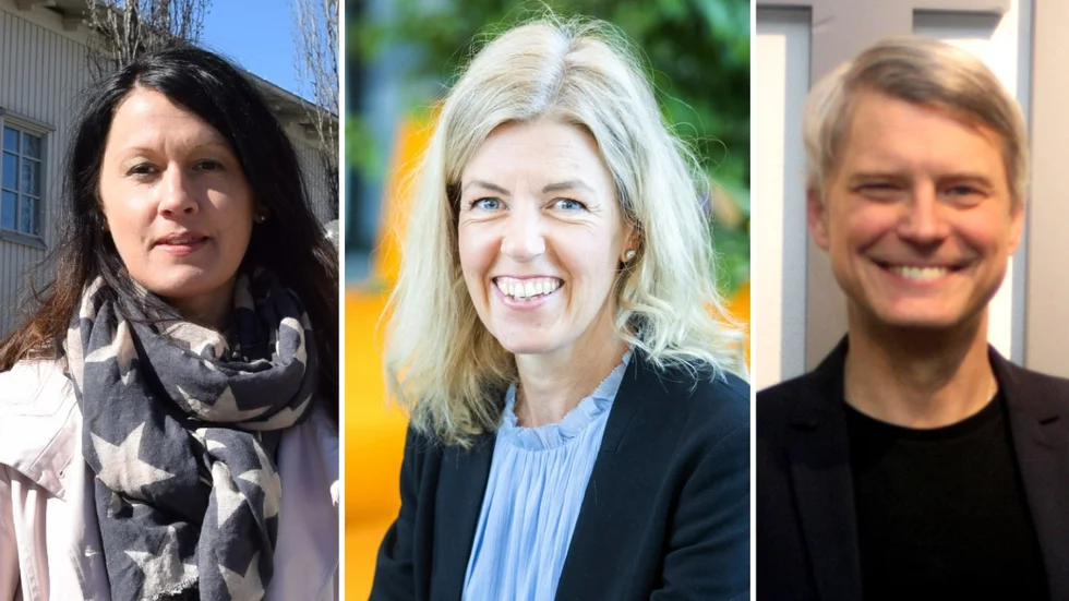 Ida Lindh (Skellefteå kommun, Skellefteå Universities Alliance), Helena Jerregård (Mälardalens högskola) och Magnus Tjernström (Atea) deltar på fredagens morgonmöte.