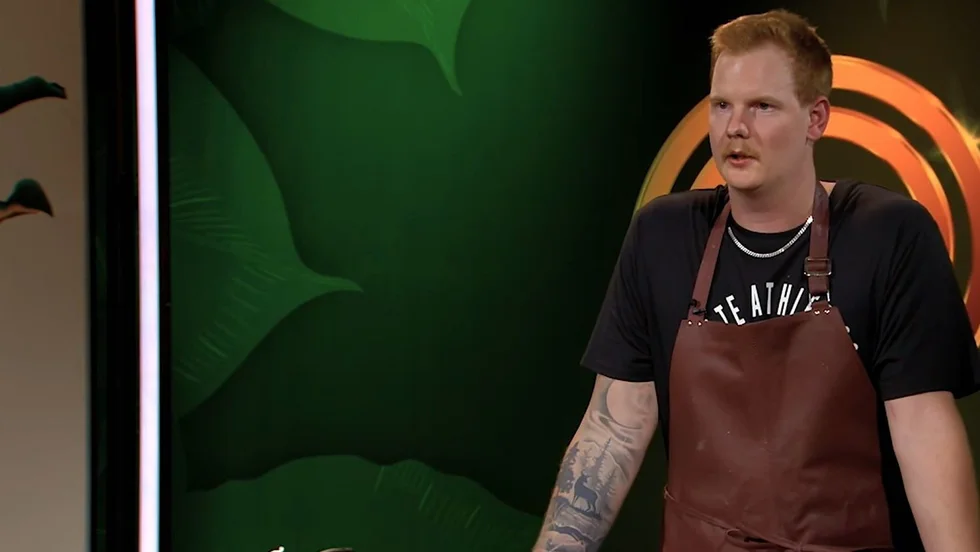 "En lugn och naturlig rätt", så beskrev Lucas själv maten han lagade i programmet. 