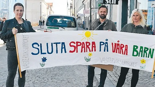 Västerviksupproret består av Therés Berge, Peter och Elin Iselau samt Andreas Cato, som saknas på bild.