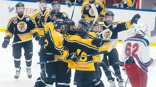 Vimmerby Hockey U16 jublar över mål och seger med 4-3 hemma mot Wettern.