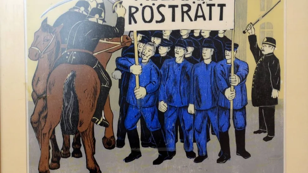 Högern var motståndare till att införa allmän och lika rösträtt för män fram till 1918, påpekar insändarskribenten.