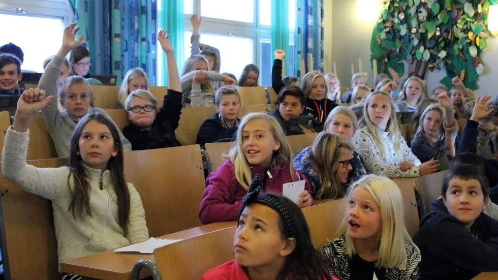 Fyror och femmor på Södra skolan.