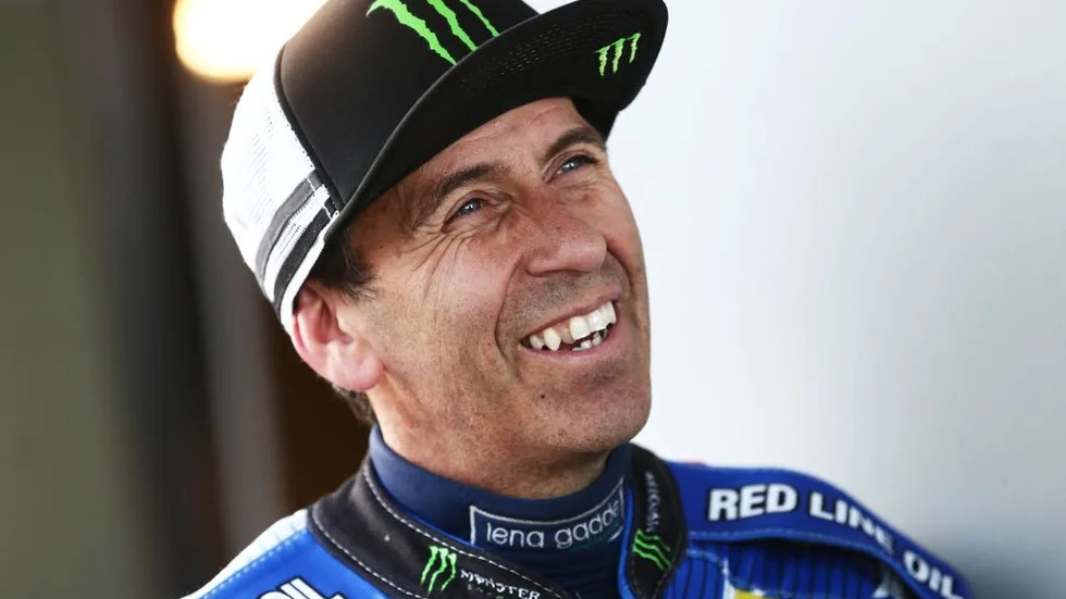 Greg Hancock hade all anledning att skratta efter GP-tävlingen i Prag där han slutade tvåa.