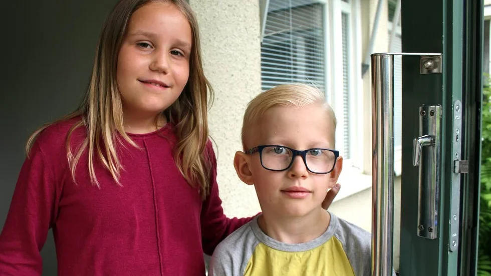 Nellie Sävestam och Alfred Winkelman går i tvåan på Tornhagsskolan och de gillar maten på skolan.