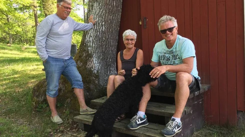 Tomas Palmgren (till höger) här tillsammans med Staffan och Ingalill Bjerkert.