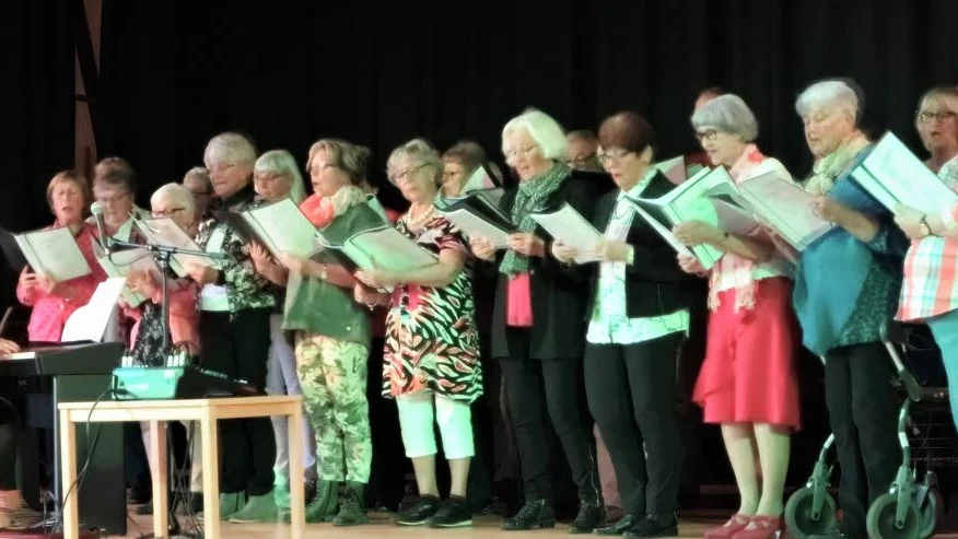 Västerviks singers uppträder.