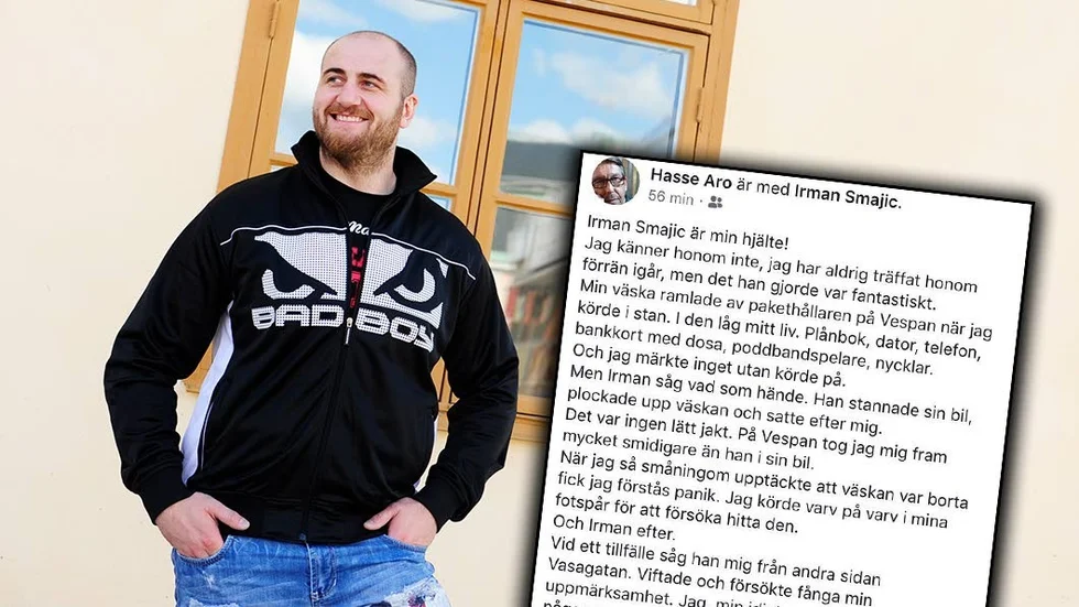 Under en och en halv timme jagde Irman Hasse Aro för att lämna tillbaka väskan.