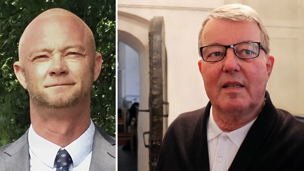 Sture Egberth, Socialdemokraterna (till höger), är inte glad över att Thomas Jedler och hans SD kom in i kyrkofullmäktige iMOtala.