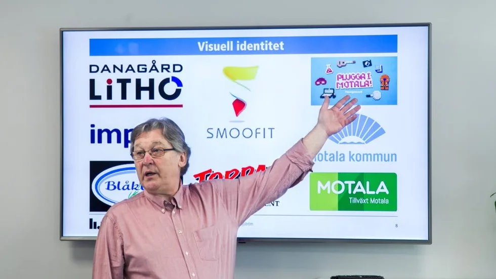 Logga. Tommie Nyström berättar om vikten av en bra och tydlig logotyp och samarbetet LiU har mellan olika företag.