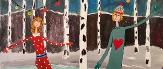 En glad naivist med blöta tavlor