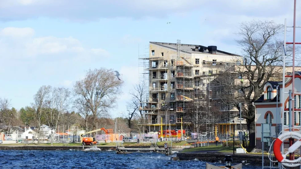 Bygget vid Slottsholmen. Där uppstod en mindre brand i samband med svetsarbete under tisdagen. Foto: Elin Lönn