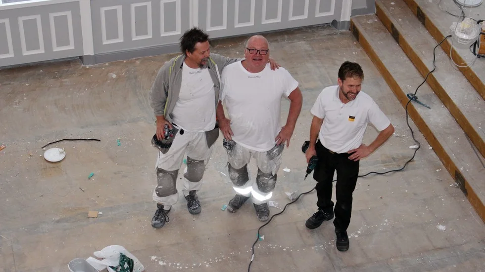 Michael Molin och Per-Erik Nilsson från Västerviks Måleri, samt Peter Vessby från Västerviks Markis och persienn.