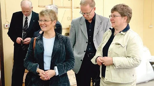 Centers partiledare Maud Olofsson, riksdagsledamoten Margareta Andersson, kommunalrådet Lennart Bogren och hans företrädare Östen Johnsson deltog på centerns kommundagar i Eksjö.
