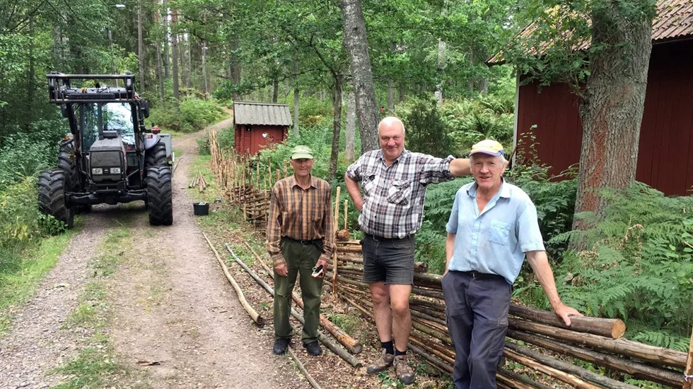 Ny gärdesgård kring hembygdsparken. Det har Eric Karlsson, Lars Johansson och Sven Svensson fixat på eget, uppskattat initiativ.