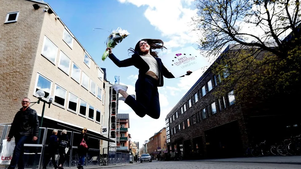 Hopp för Linköping. Martina Johansson, StuFF-ordförande i Linklöping, är jätteglad över utmärkelsen.