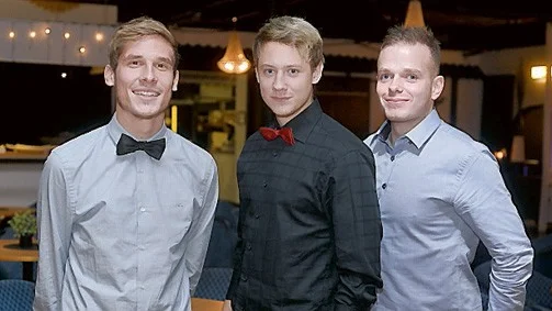 Stiliga gossar från Djursdala SK. Fr.v: Rasmus Stahlin, Jonathan Gustafsson och Patrik Larsson.