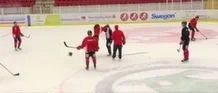 Fullt slagsmål på Hästens träning