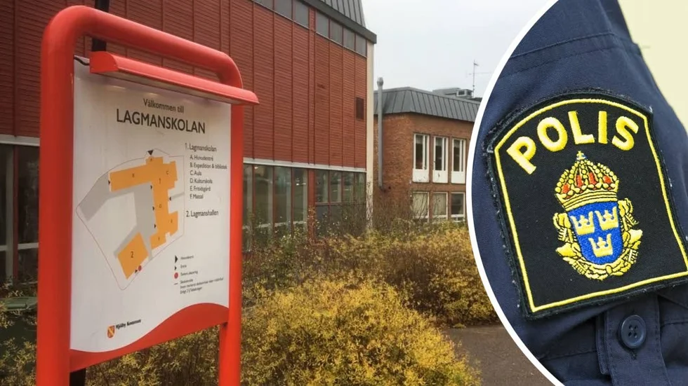 Flera personer försökte tillsammans slita upp en vägskylt under natten mot lördagen.