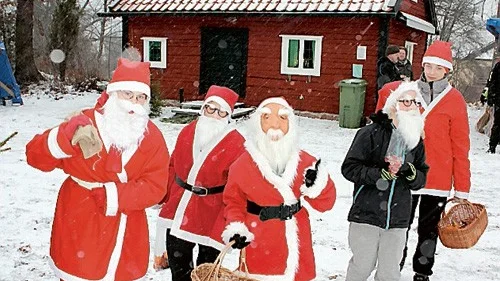 Tomteinvasion med godis.
