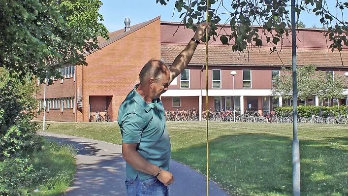 Jan Sandberg reagerar på att det hänger ner grenar på andra cykelvägar.